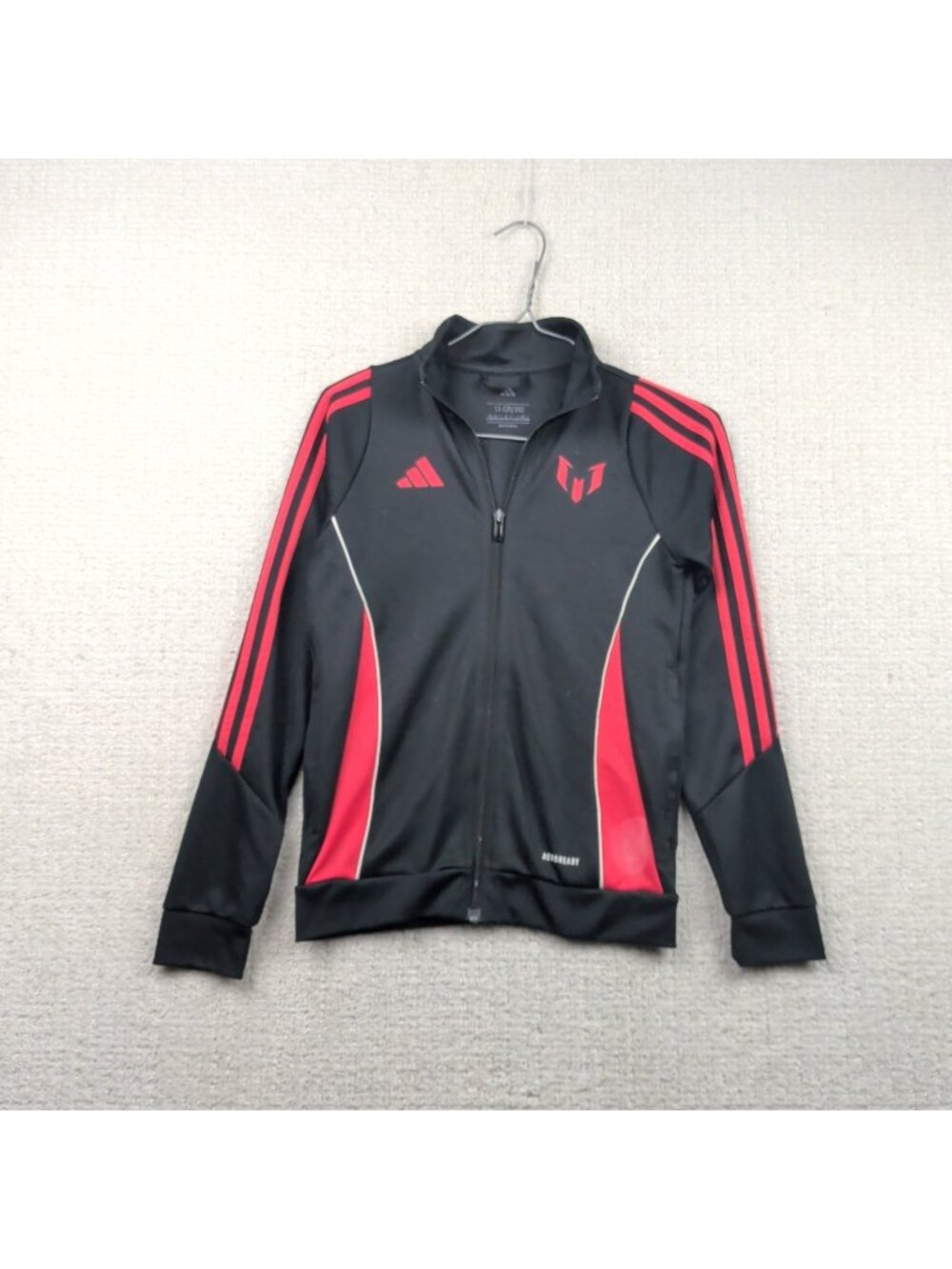 Adidas x Lionel Messi Full Zip Track Jacket Youth M Black/Red Soccer Football